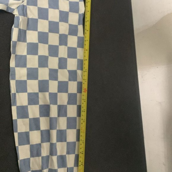 VANS Printed Knotty Long Sleeve Tee Ashley T-Shirt Check Blue White VN0A7YYJBD2 - Picture 7 of 11